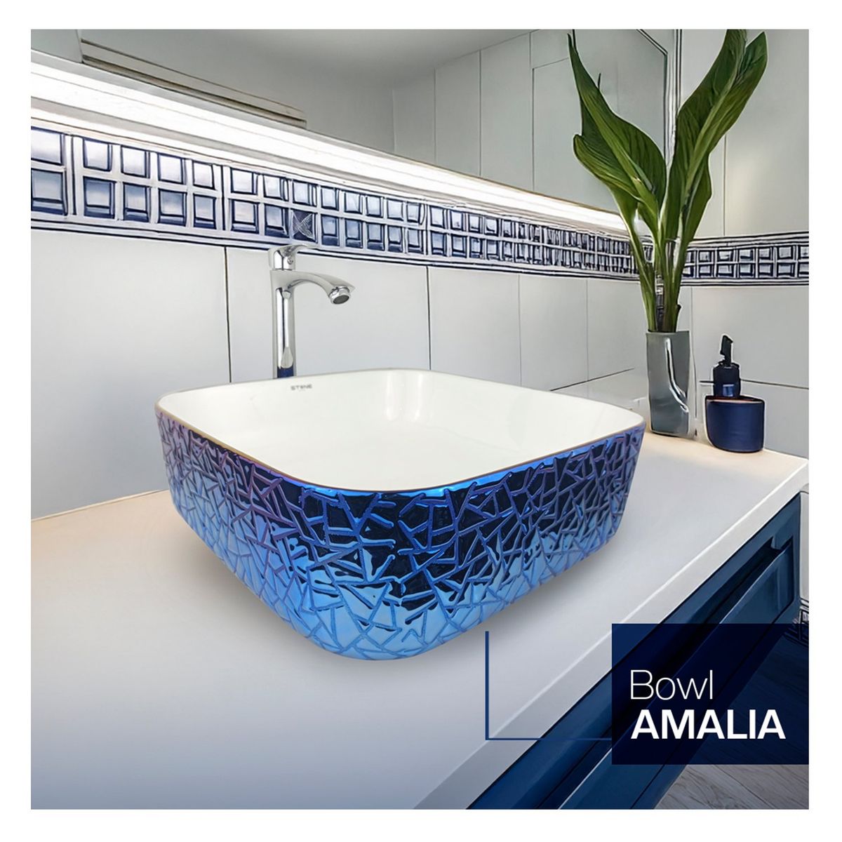 STONE - BOWL RECTANGULAR AMALIA OCEAN STONE
