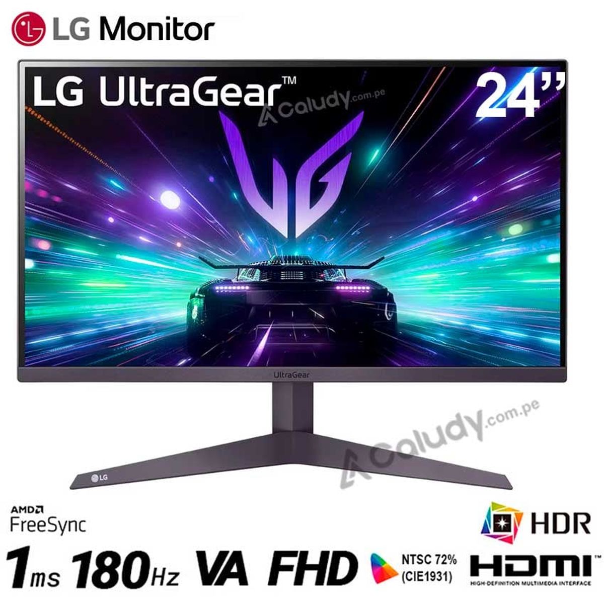 LG - Monitor GAMING LG UltraGear 24GS50F-B 24 VA FHD 180Hz 1ms FreeSync