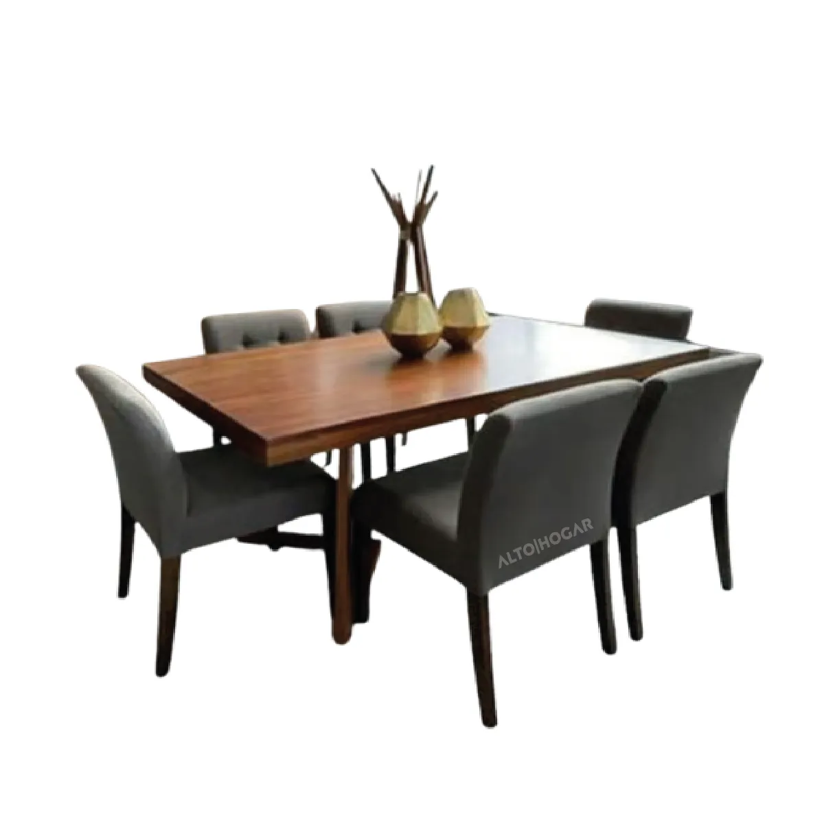 ALTO HOGAR - Juego de Comedor de Madera 6 Sillas Lia Gris
