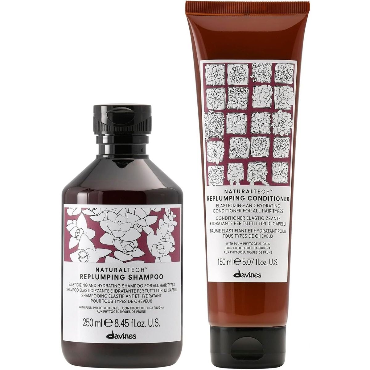 DAVINES - Shampoo Hidratante 250ml + Acondicionador Davines Replumping