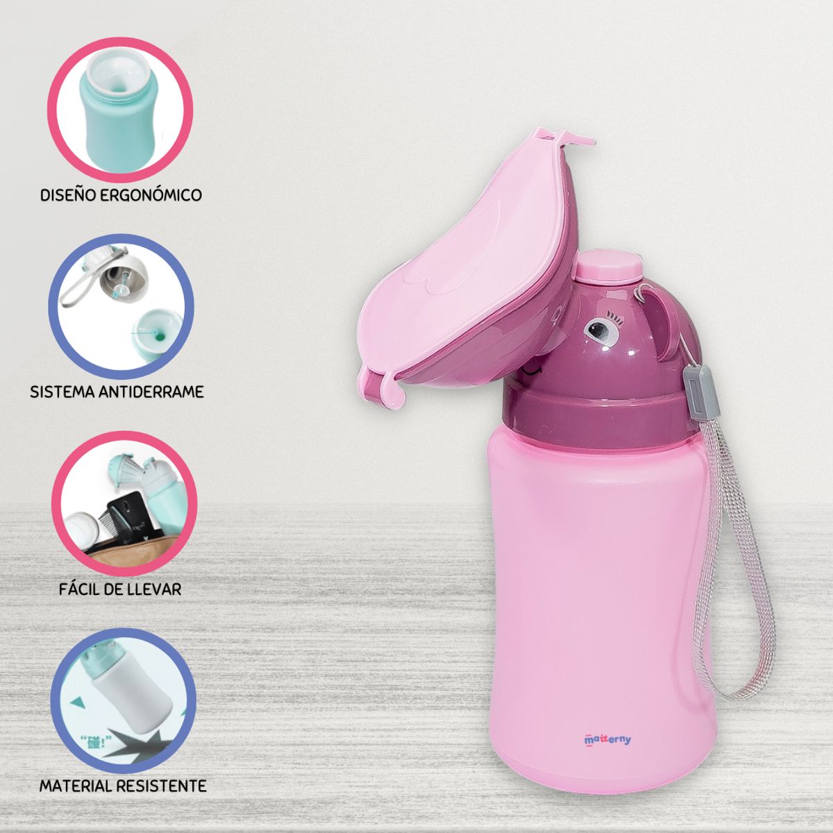 INFANTI - Bacín Portátil Para Bebe Niño Infanti »POTTY TO GO»  Rosado