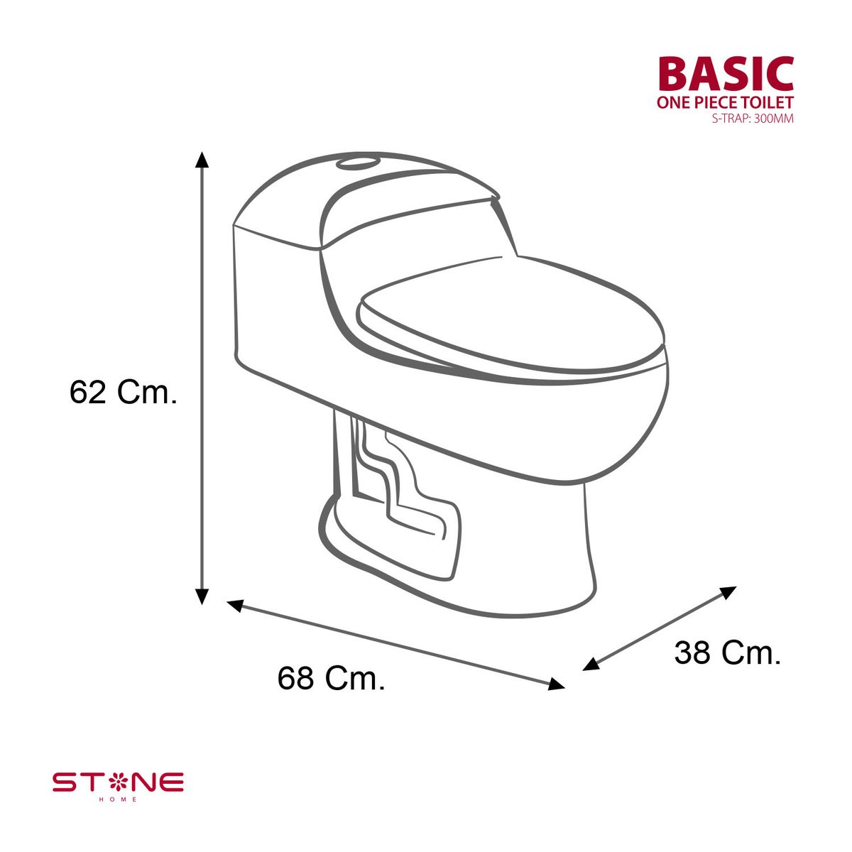 STONE - COMBO INODORO ONE PIECE BASIC NEGRO C LAVATORIO BASIC NEGRO STONE