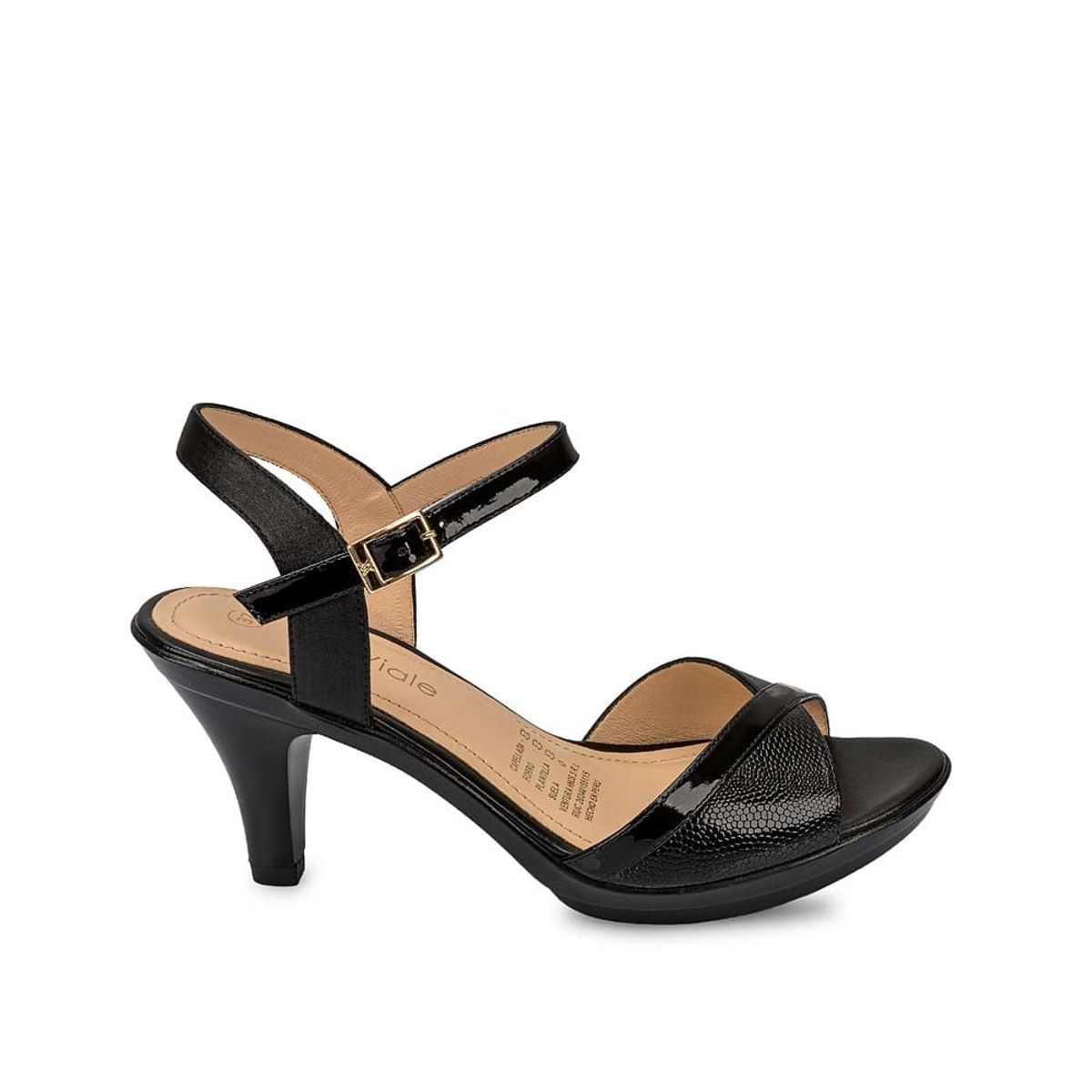 VIALE - Sandalia Dorsay Casual DAYA-2505 Negro Viale Cuero
