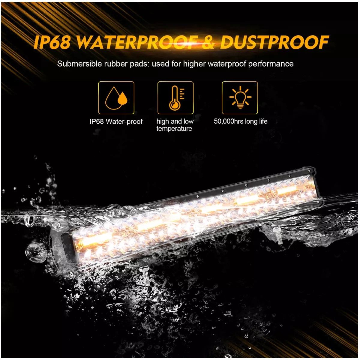 GENERICO - Barra Led Neblinero 37cm Doble Color Estrobo Auto