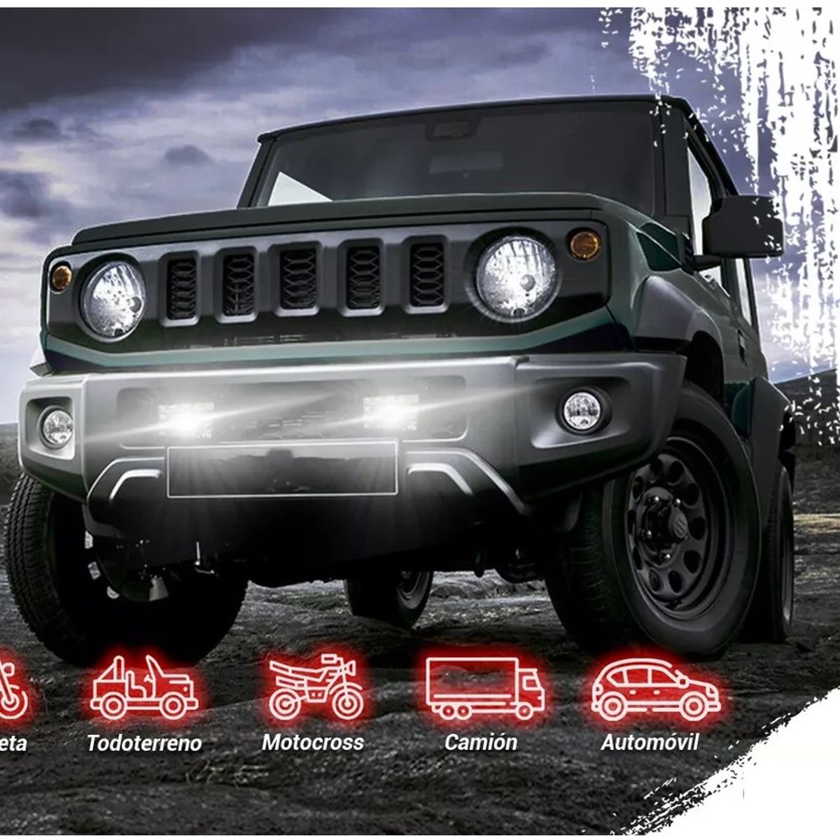 GENERICO - Kit De Faros Luz Blanca Tunelight 48 Watts 12 Leds Universal
