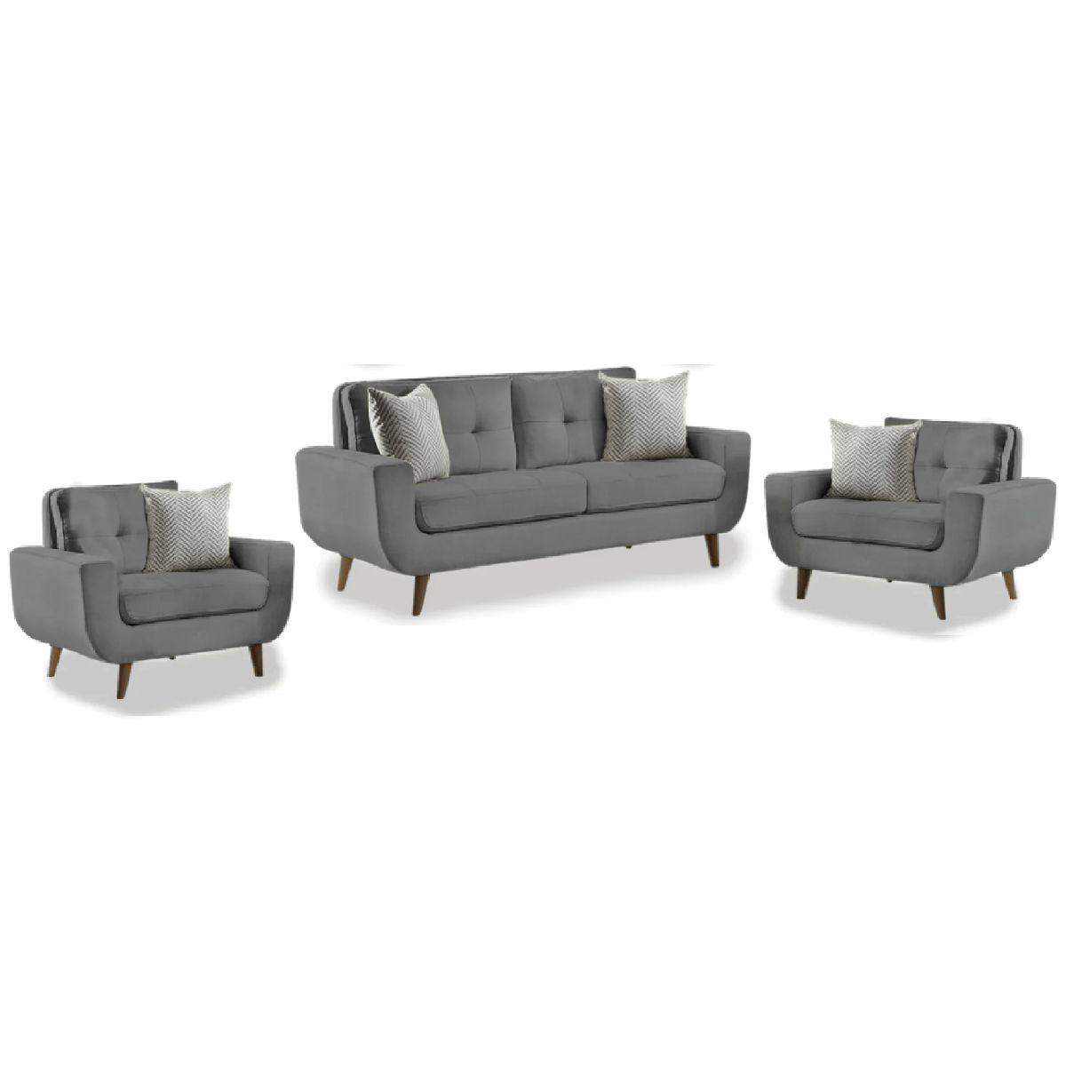 ALTO HOGAR - Juego de Sala 2 1 1 Kayruth Gris Oscuro Tapiz Antifluido