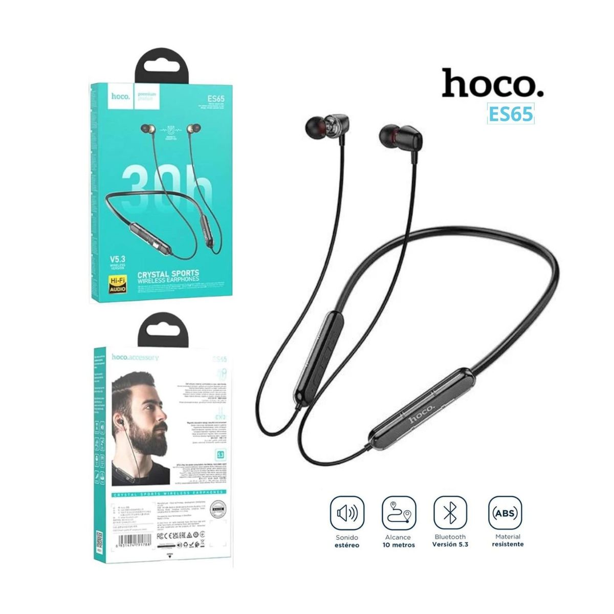 HOCO - Audífono Deportivo con Microfono Bluetooth 5.3  Hoco - ES65
