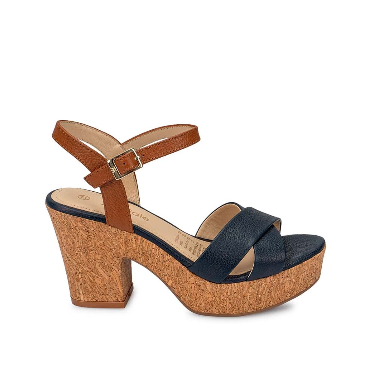 VIALE - Sandalia Dorsay Casual ALE-2505 AzulNatural Viale Cuero