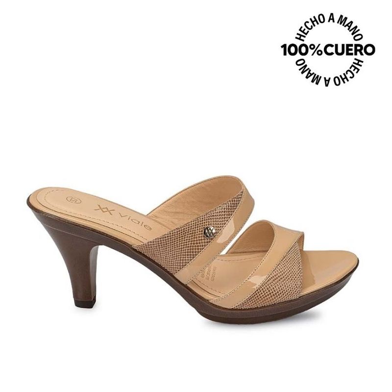 VIALE - Sandalia Strap Casual DAYA-2504 Pele Viale Cuero