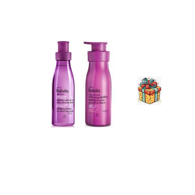 NATURA - Kit tododia ciruela body splash + crema corporal y regalito