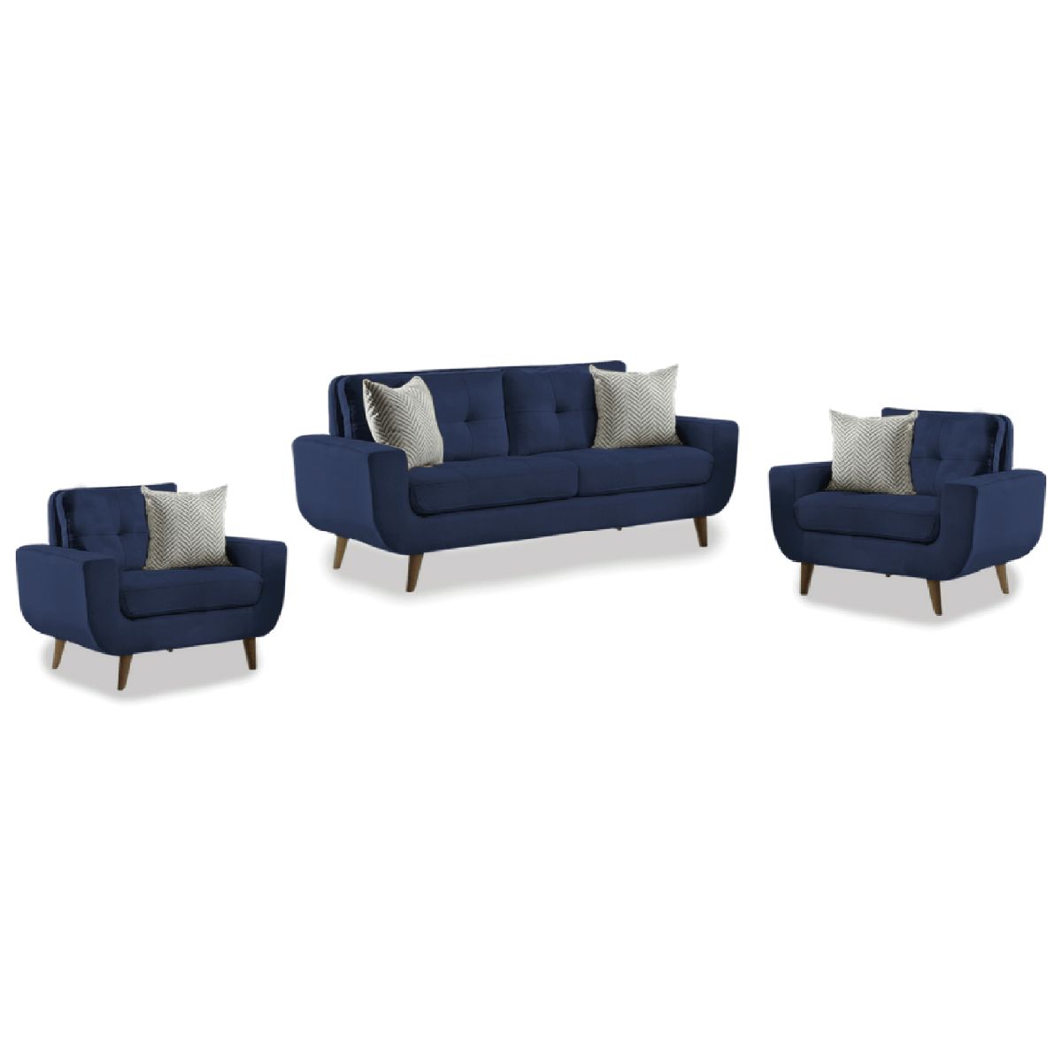 ALTO HOGAR - Juego de Sala 2 1 1 Kayruth Azul Cobalto Tapiz Antifluido