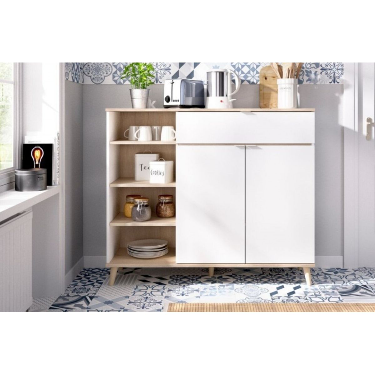 TU MESITA - Aparador para Cocina Wok TU MESITA color BlancoNatural