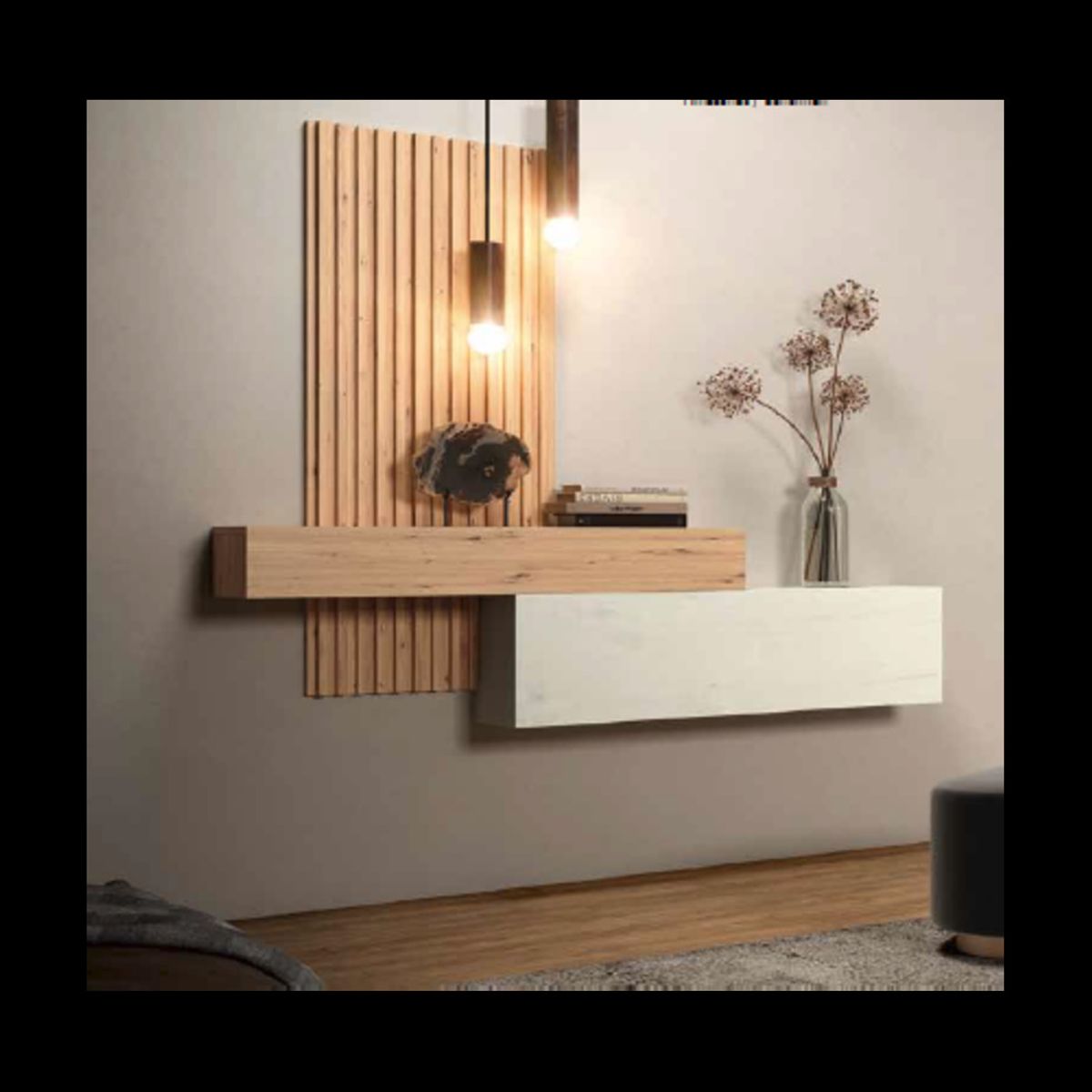 TU MESITA - Recibidor Moderno Isaura con Panel BlancoDuna 1 puerta TU MESITA