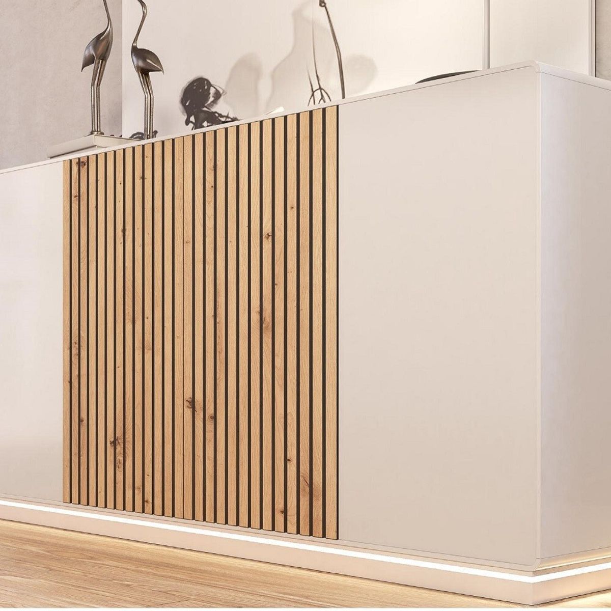 TU MESITA - Aparador 4 puertas 2 cajones internos Kimbo BlancoDuna TU MESITA