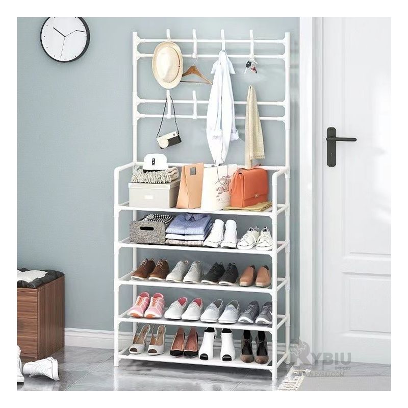 GENERICO - Rack para Zapato con Ganchos en Blanco Y+Post-it Adhesivos