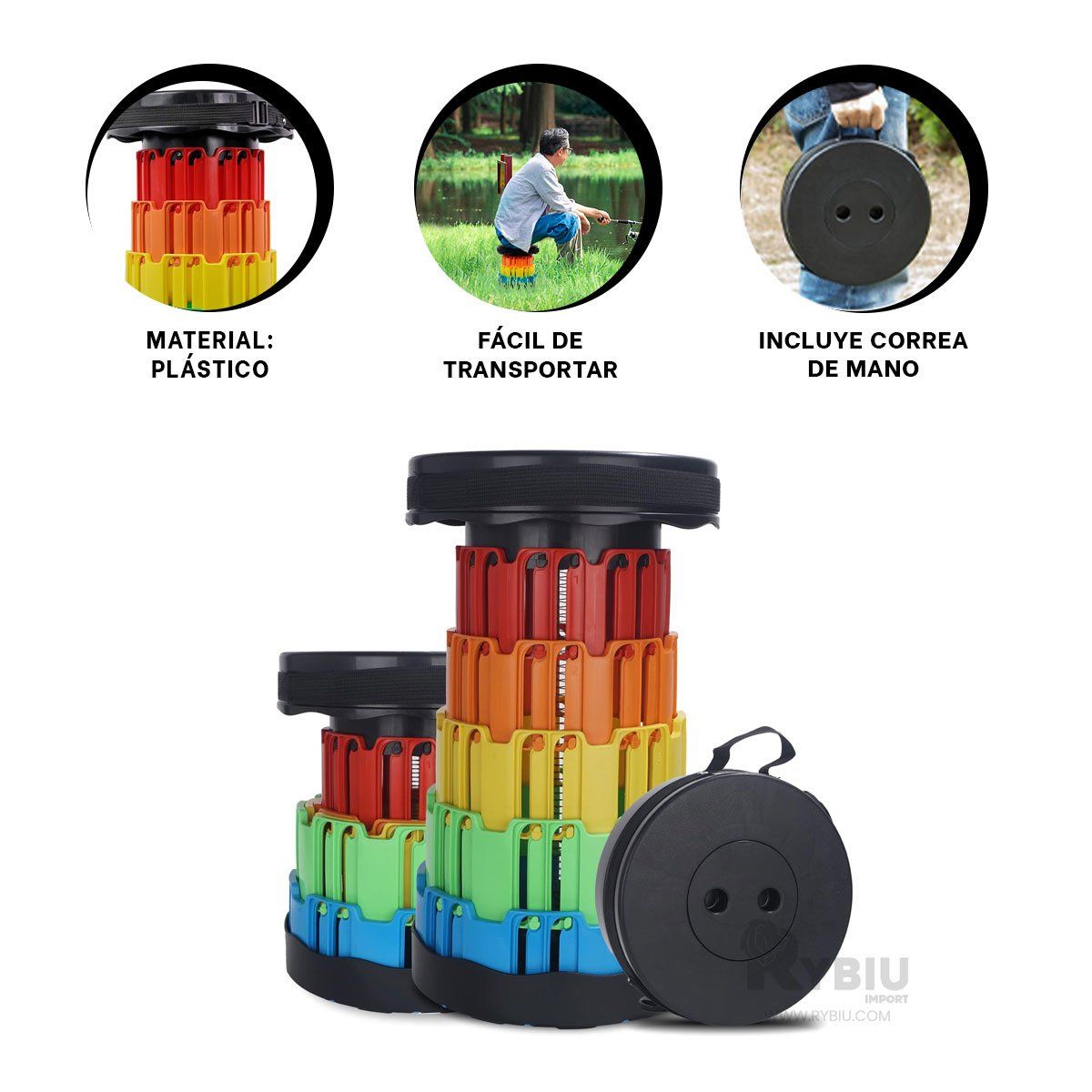 GENERICO - Asiento para Exteriores en Color Negro Y+Post-it Adhesivos