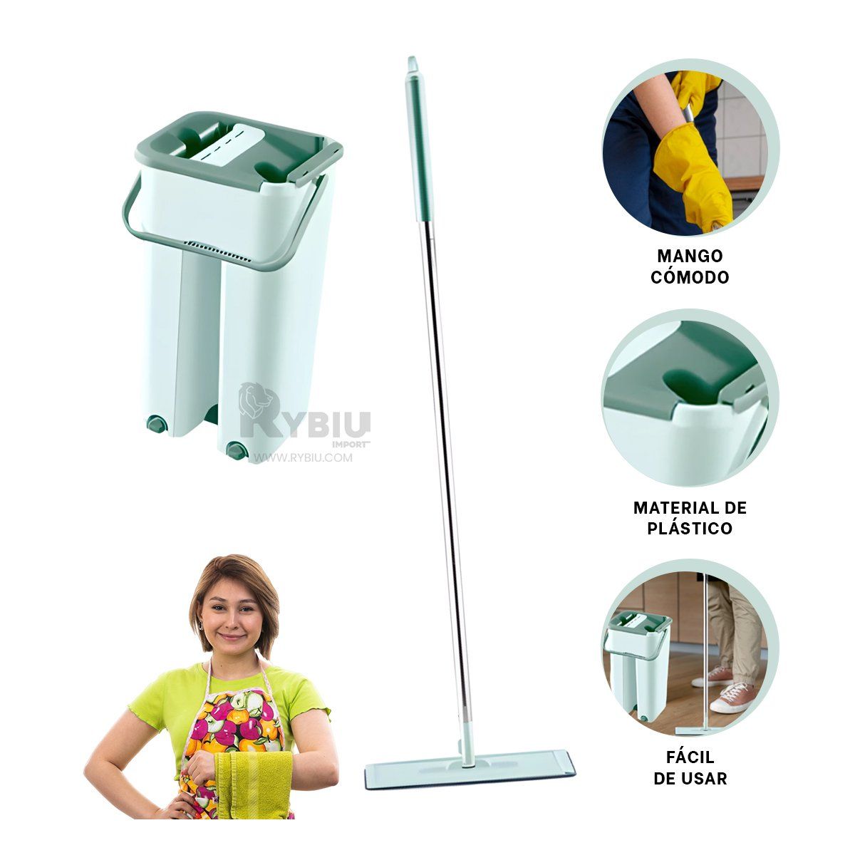 GENERICO - Trapo Versatil para Piso de Color Verde Y+Regalo Stickers