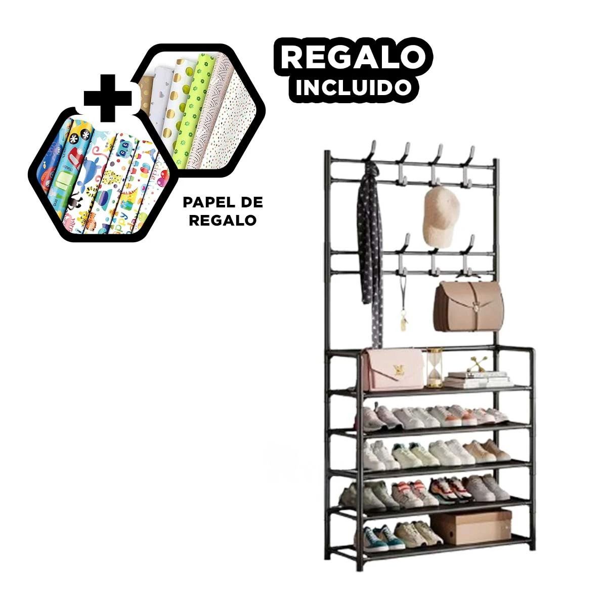 GENERICO - Zapatera Moderna Derecho 5 N en Negro Y+Papel de Regalo