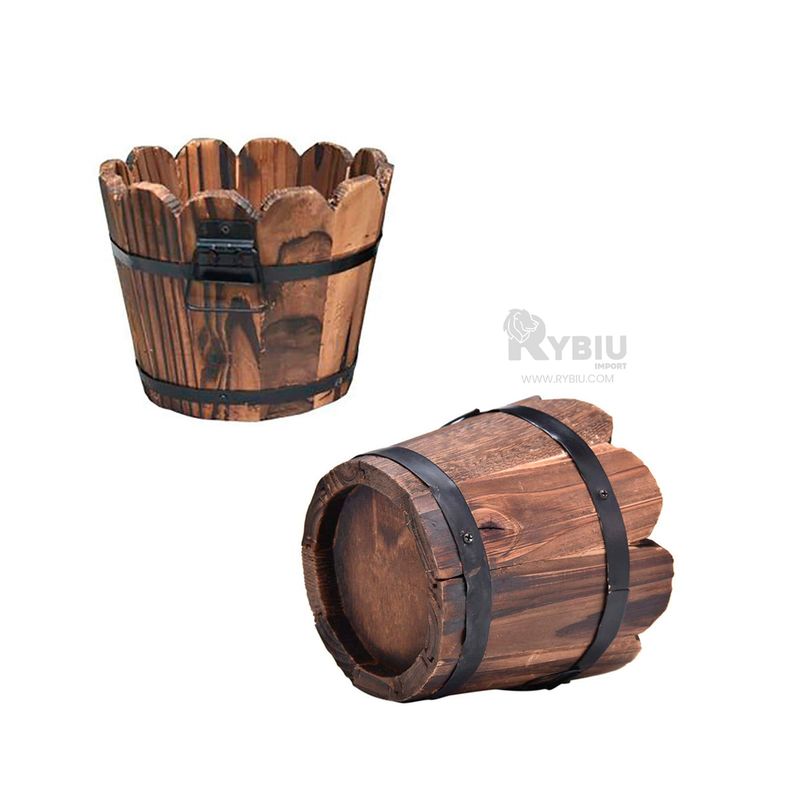 GENERICO - Maceta Decorativa en Modelo Barril de 15cm Y+Gift MiniAgenda