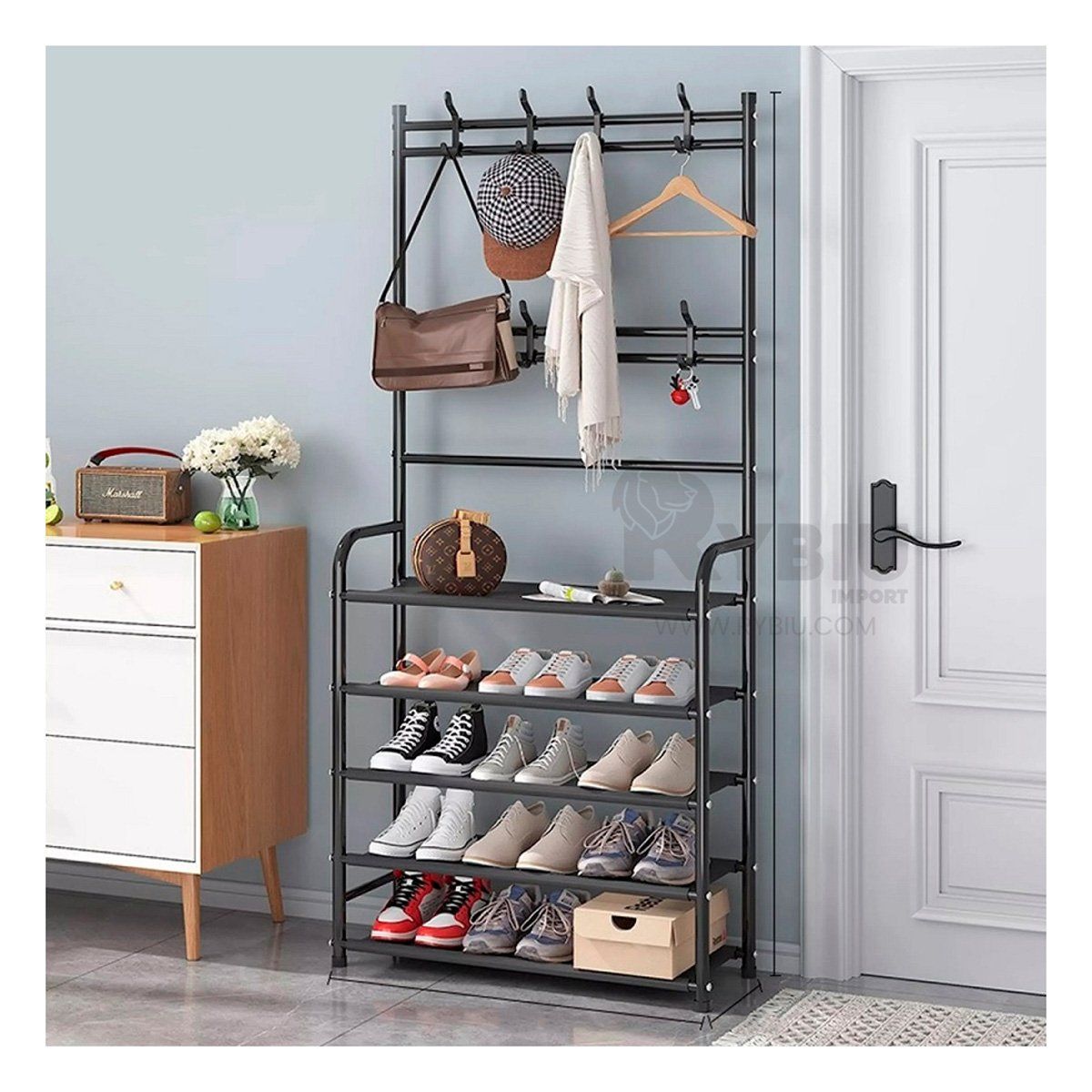 GENERICO - Portazapatos Espacioso y Practico en Negro Y+Gift Stickers