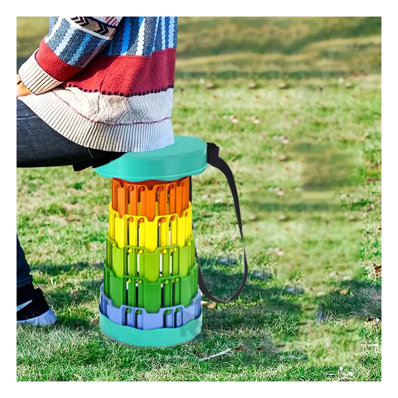 GENERICO - Silla Plegables Portatil con Centro Multicolor y Tapa Verde