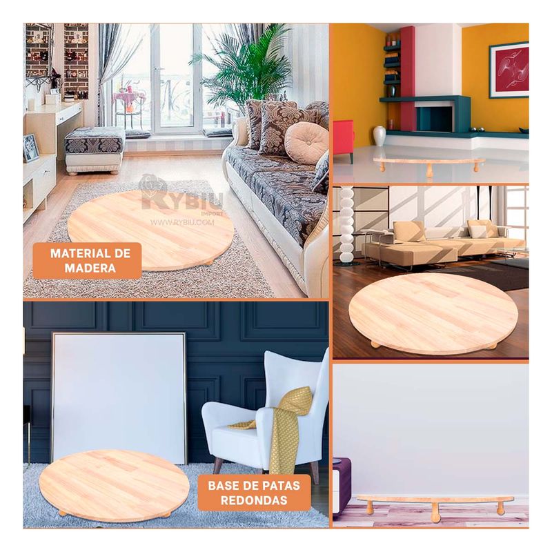 GENERICO - Base Duradero Circular de Madera de 39cm Y+Papel de Regalo