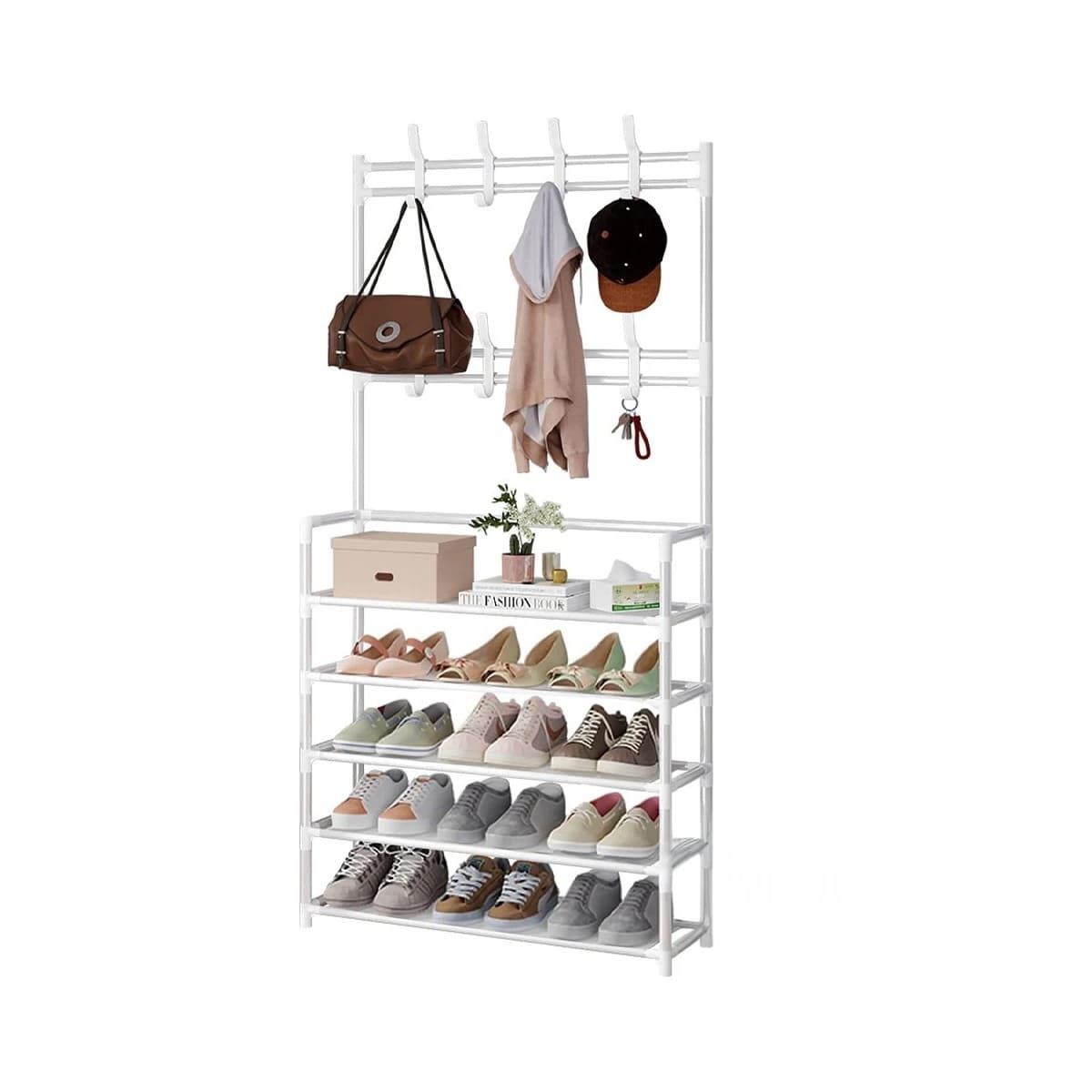 GENERICO - Rack con Ganchos Derecho 5 N en Blanco Y+Ligas de Regalo