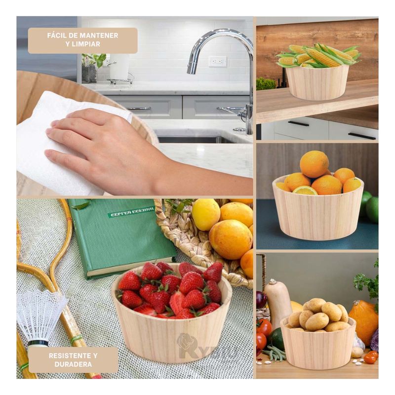 GENERICO - Cesta de Material Durable en Tono Madera Y+Regalo Stickers
