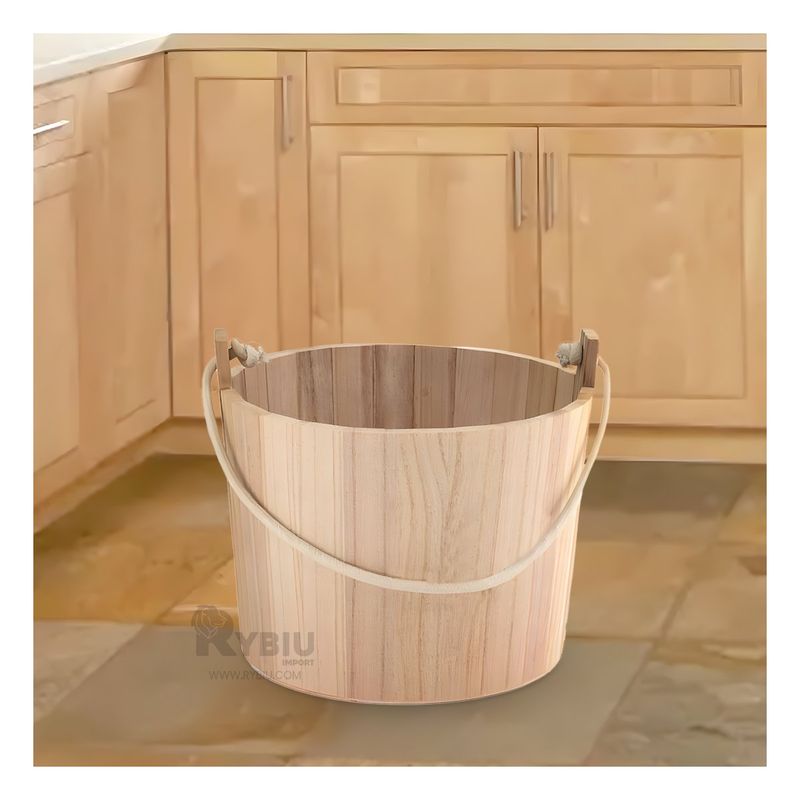 GENERICO - Cubeta Diseño Rustico en Tono Madera Y+Regalo Stickers