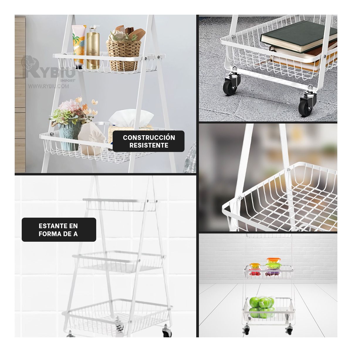 GENERICO - Estante en Forma de A en Color Blanco Y+Papel de Regalo