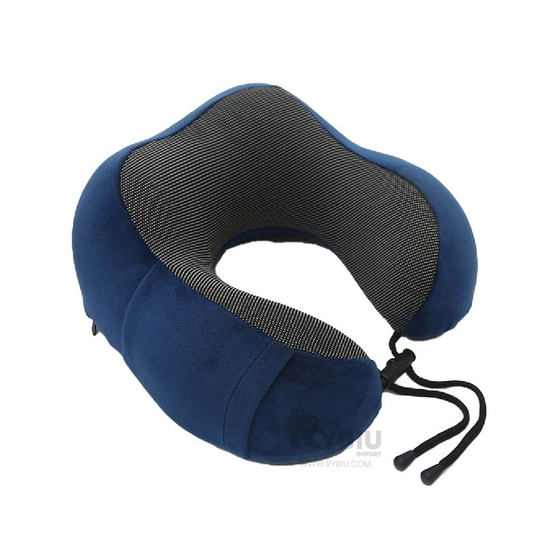 GENERICO - Cojin Blando de Cuello para Viajar en Azul Y+Regalo Stickers