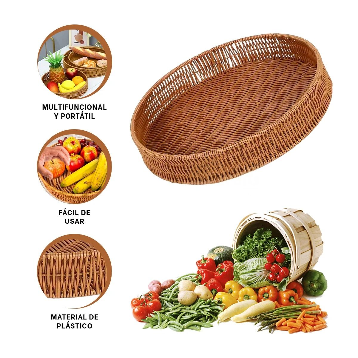 GENERICO - Azafate Util para Platos de 26cm Marron Y+Ligas de Regalo