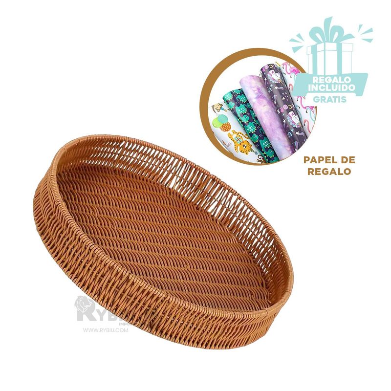 GENERICO - Bandeja Redonda e Ideal de 35cm en Marron Y+Papel de Regalo