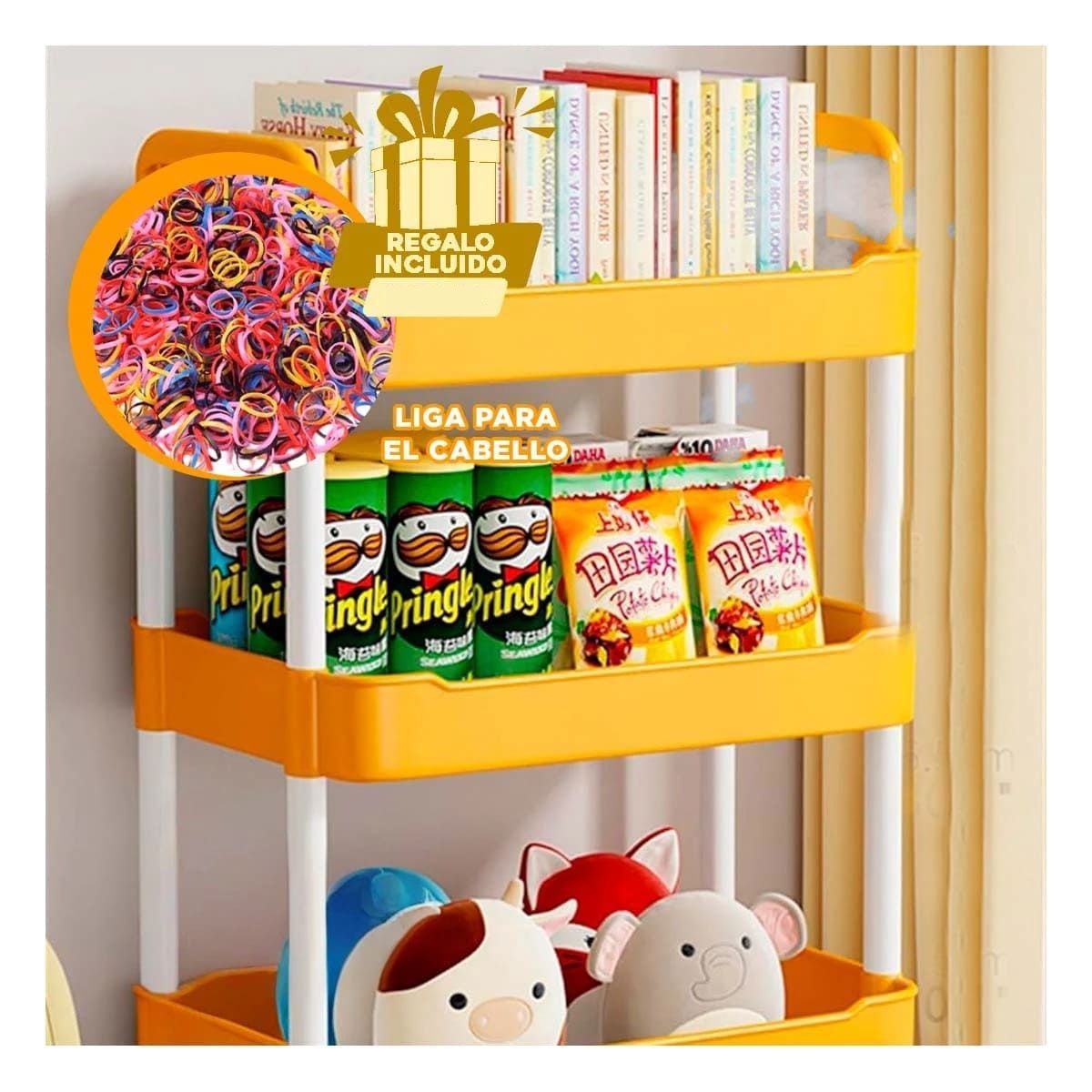 GENERICO - Estanteria Elegante en Color Amarillo Y+Ligas de Regalo