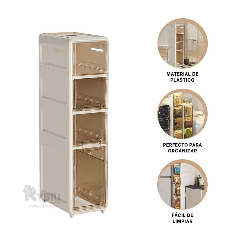 GENERICO - Closet Movible de 4 Niveles Blanco Y+Banderitas Adhesivas
