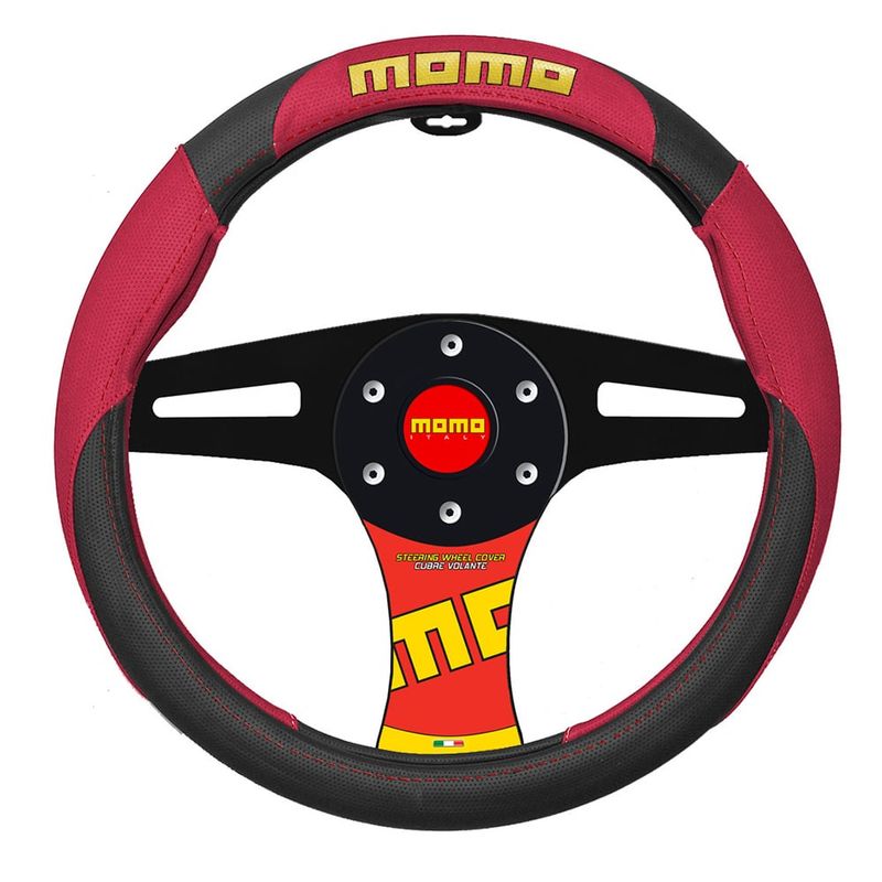 MOMO - CUBRE VOLANTE MOMO 1 PIEZA NEGRO - ROJO