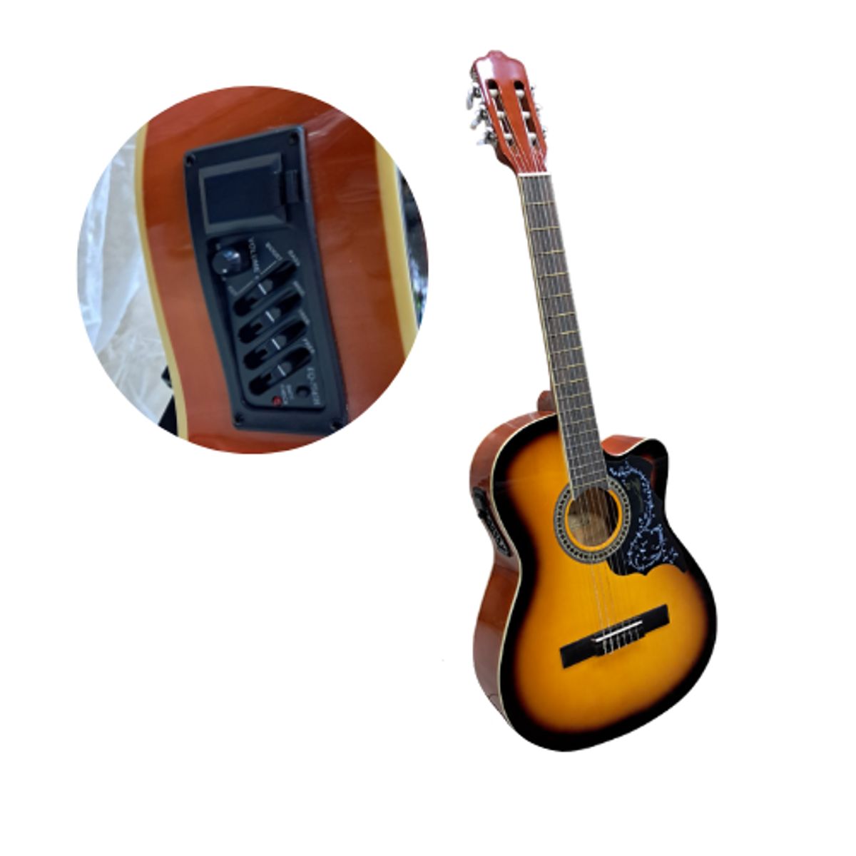 GENERICO - GUITARRA  ACUSTICA BARRT 39" CON ECUALIZADOR Y CABLE 3M