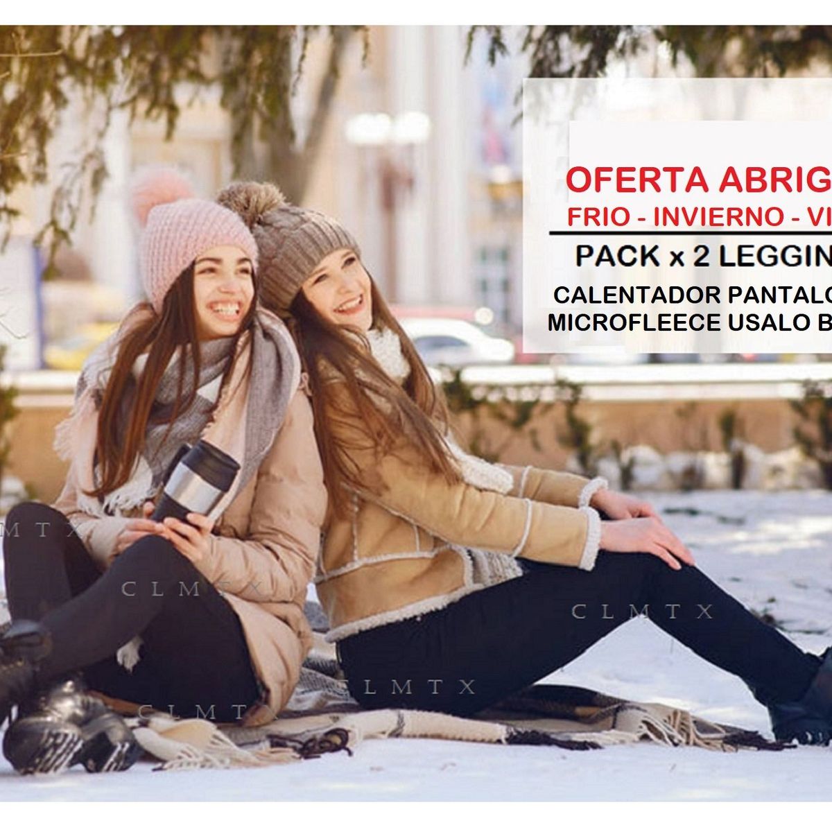 OEM - PACK 2 LEGGINS CALENTADOR MUJER FORRO MICROPOLAR VIAJE MINA