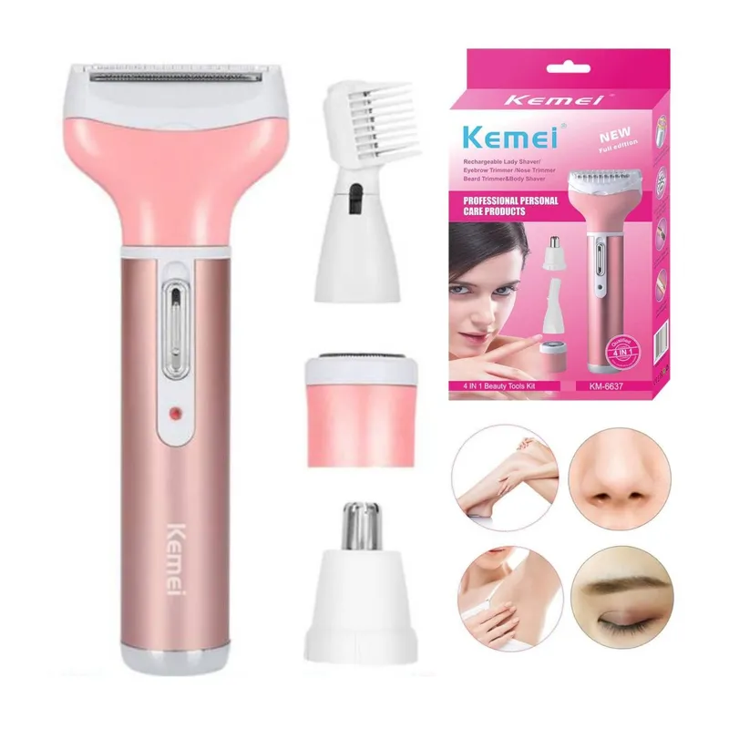 KEMEI - Depiladora Eléctrica Multifunción Recargable  4en1 para Mujer