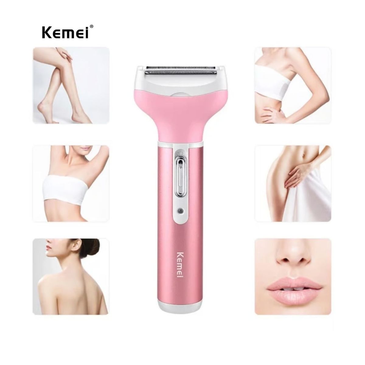KEMEI - Depiladora Eléctrica Multifunción Recargable  4en1 para Mujer