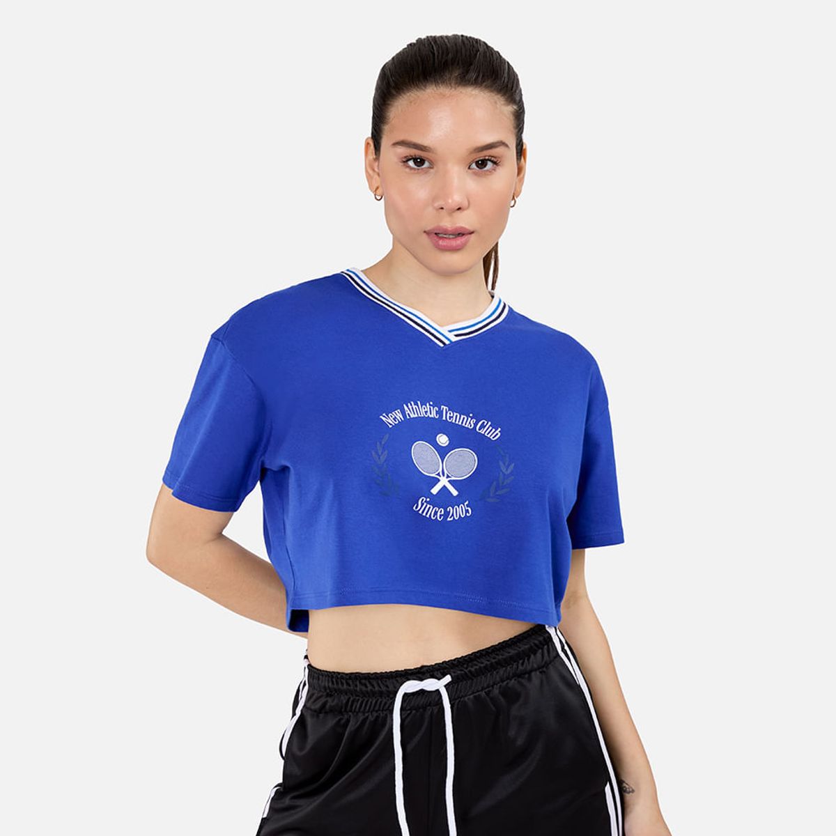 NEW ATHLETIC - Polo Crop New Athletic Valeria Azul Mujer