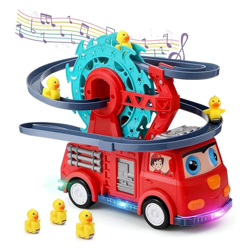 GENERICO - Carro bombero con via deslizante luces y musical