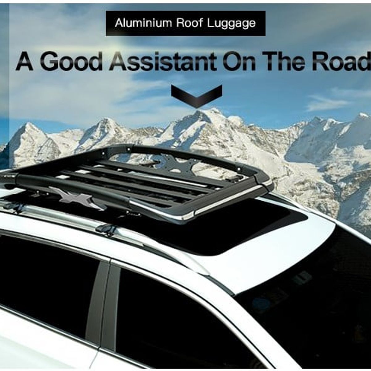 GENERICO - Parrilla Aerodinámica Xblack 140cm C/barras  +Llaves Negro