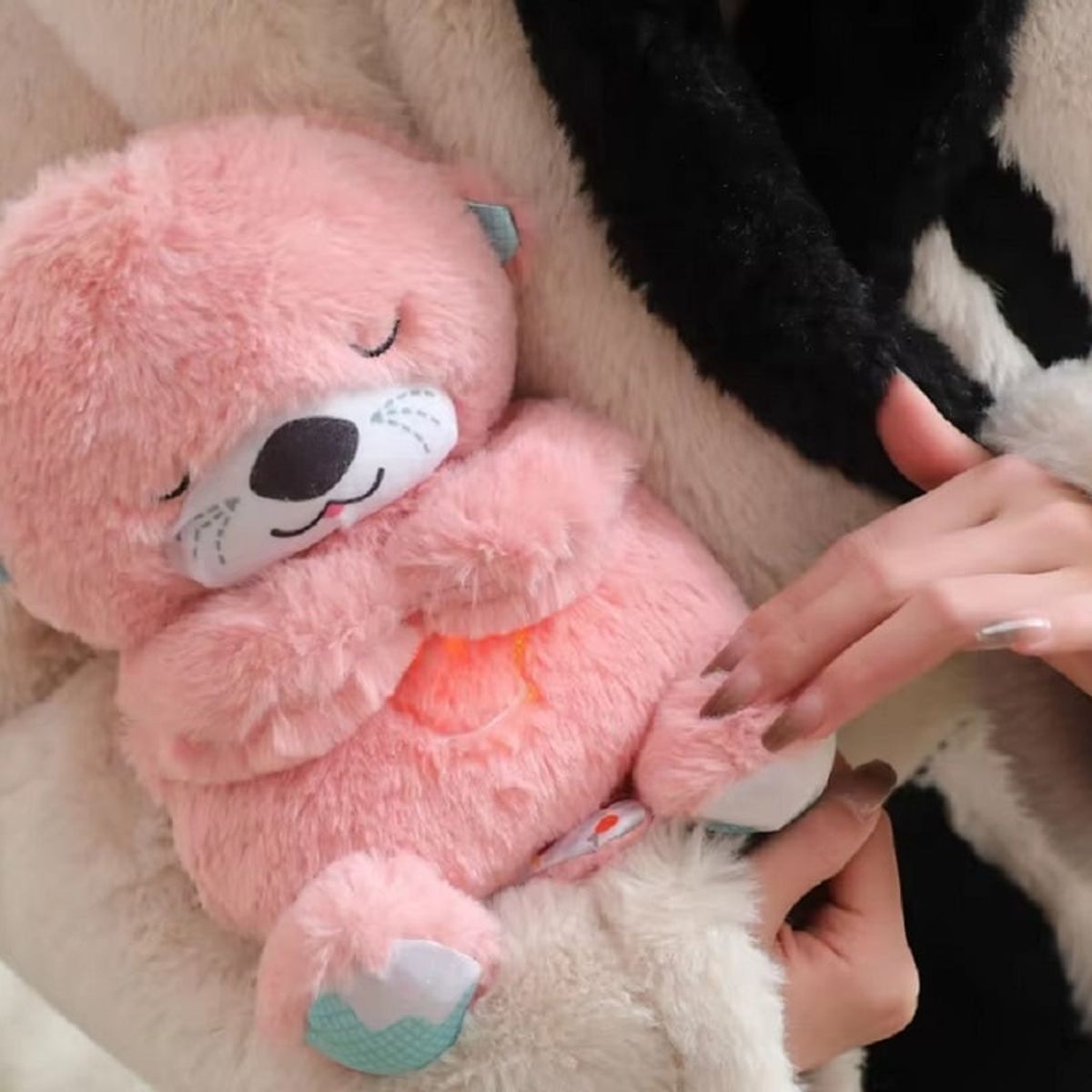 GENERICO - PELUCHE  QUE RESPIRA CON MUSICA RELAJANTE.ROSADO