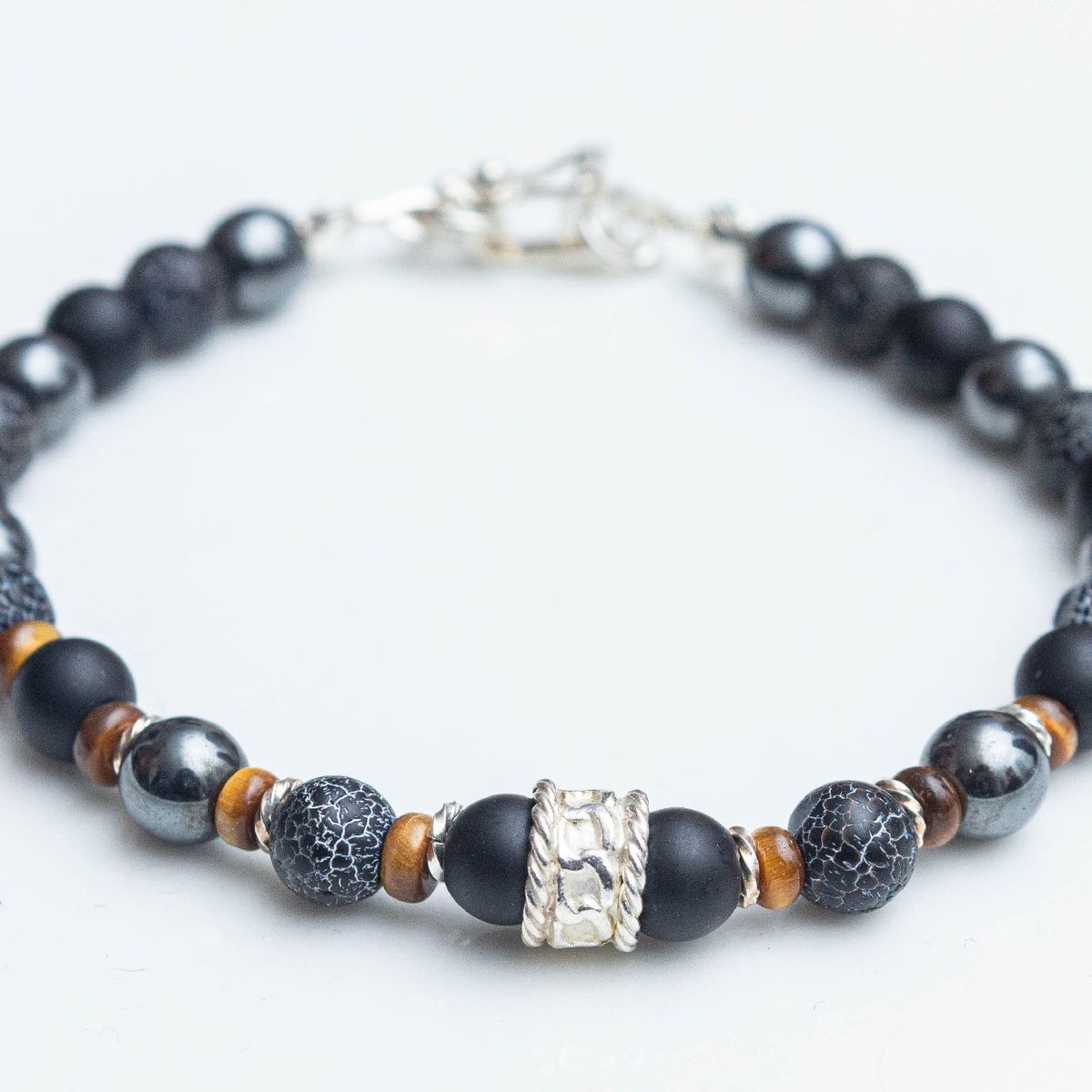 GENERICO - Pulsera Black Sun - plata 950