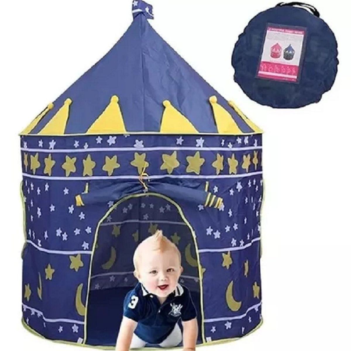 GENERICO - CARPA CASTILLO CASA DE JUEGOS PARA NIÑAS Y NIÑAS-AZUL