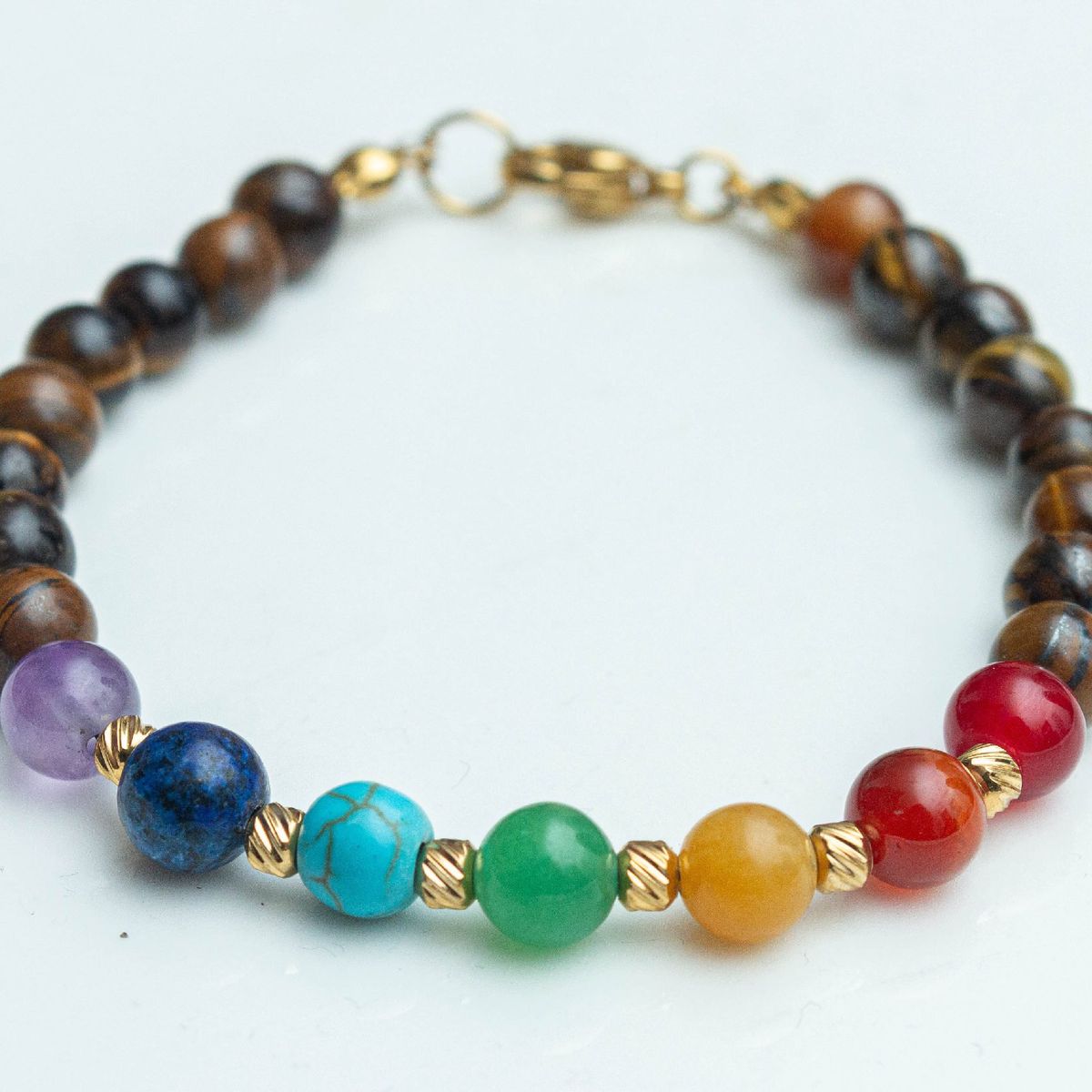 GENERICO - Pulsera 7 Chakras de acero