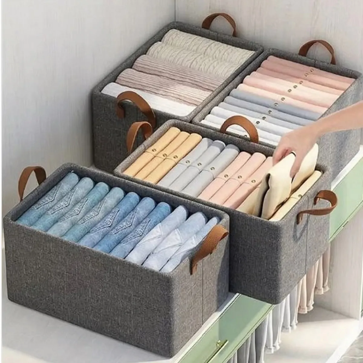 GENERICO - Caja Organizador de Ropa Multiuso Plegable - Gris