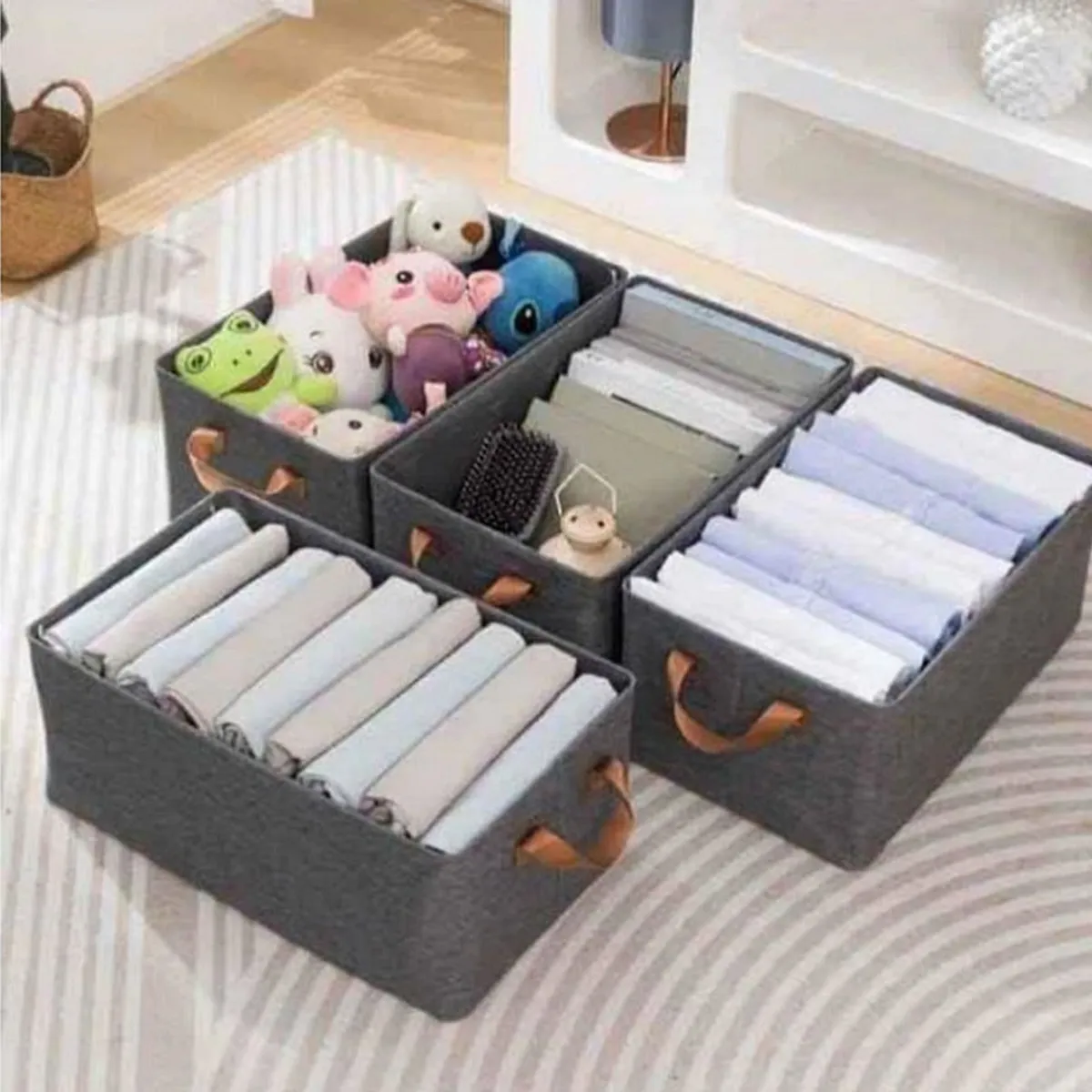 GENERICO - Caja Organizador de Ropa Multiuso Plegable - Gris