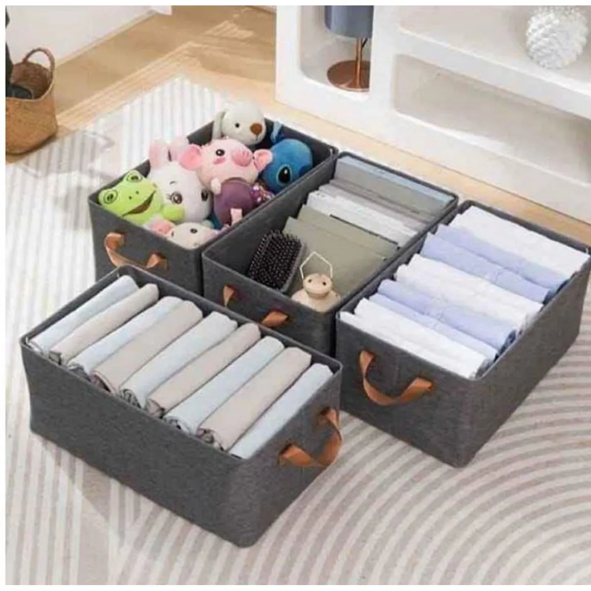 GENERICO - Caja Organizador de Ropa Multiuso Plegable - Gris